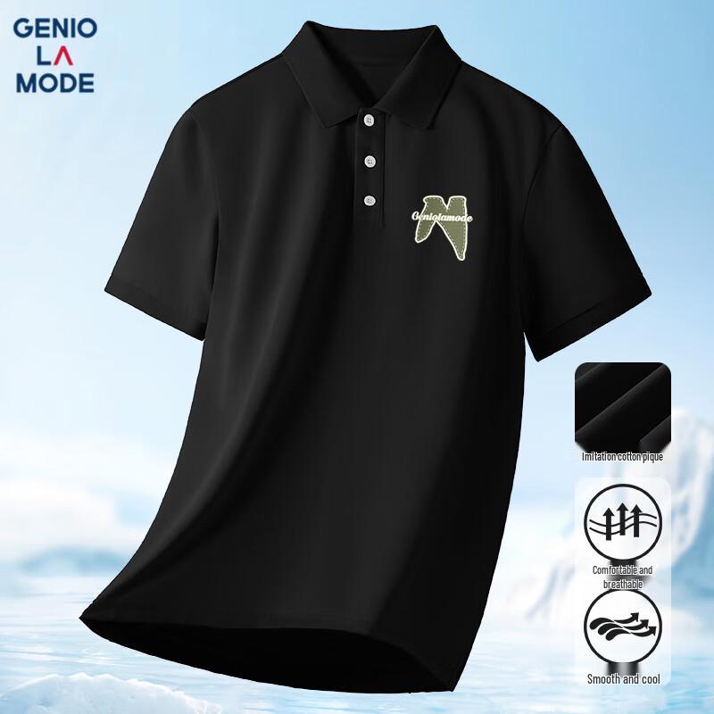 GENIOLAMODE Мужская летняя быстросохнущая антибактериальная футболка-поло 3XL
