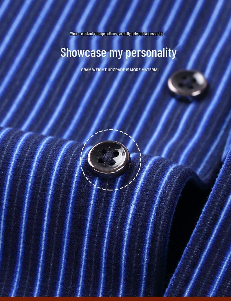 Men's Double-Sided Fleece-Lined Long-Sleeve Shirt for Autumn and Winter