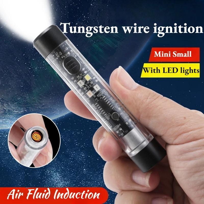 Blow-inductive Flashlight,strong Light,small Steel Cannon,COB Side Light,purple Light Banknote Portable Mini Lighting Flashlight