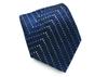 SIMON CARTER Paisley Chevron Stripe Silk Tie (Navy)