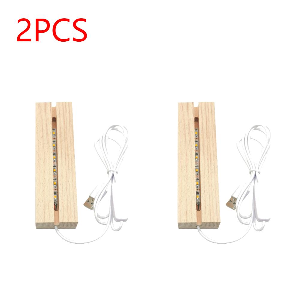 1-5PCS LED Wood Light Display Crystal Wooden Lighted Stand Acrylic Light Plate Base USB Wooden Base For Resin Art Lights 2025