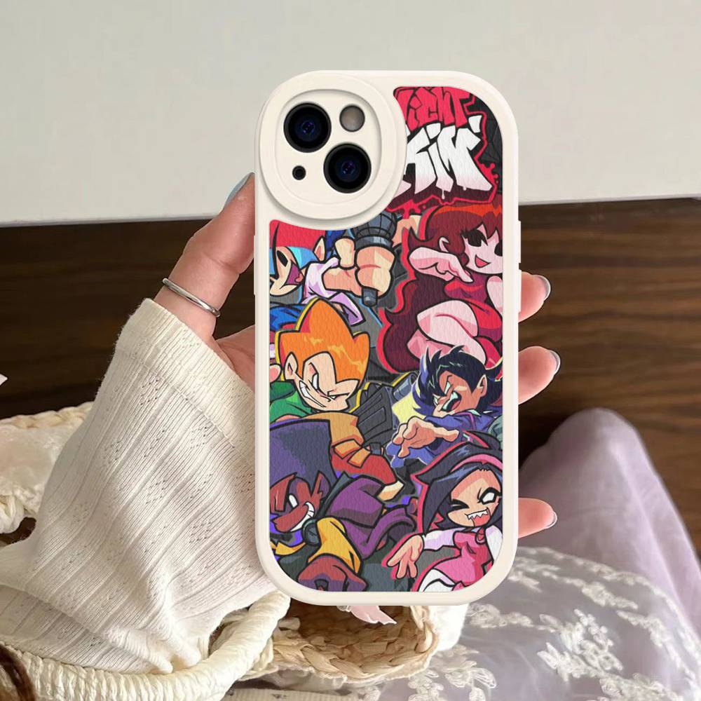 Music Game Friday Night Funkin Phone Case For IPhone 16 15 14 13 12 11 Pro Max Plus Soft Leather Cover