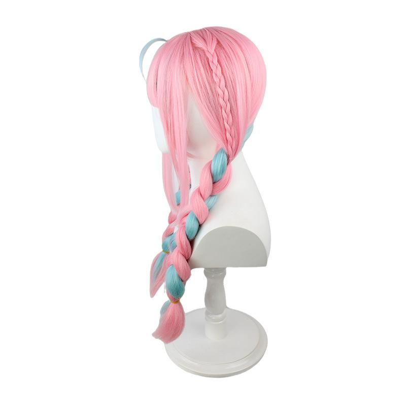 Pink Braided Cosplay Wig - 28" Heat-Resistant Synthetic Hair with Long Twisted Pigtails for Anime Conventions & Daily Wear