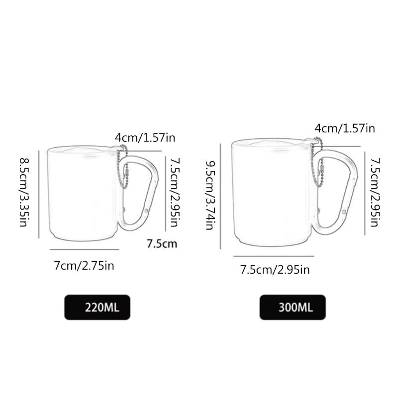 Taza de Camping para Exteriores Taza de Café de Viaje Taza Térmica con Asa de Mosquetón y Tapa
