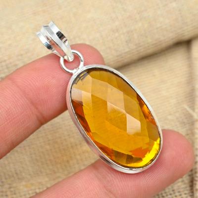 Honungstopas Ädelsten Handgjorda 925 Sterling Silver Smycken Kvinnor Hänge För Minnesdagen