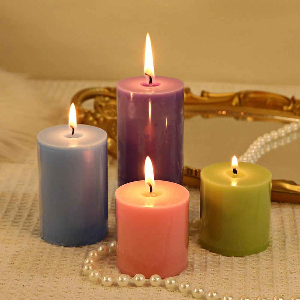 Classic Simple Colorful Cylindrical Scented Candle Home Non-romantic Wedding Long Pole Wax Set