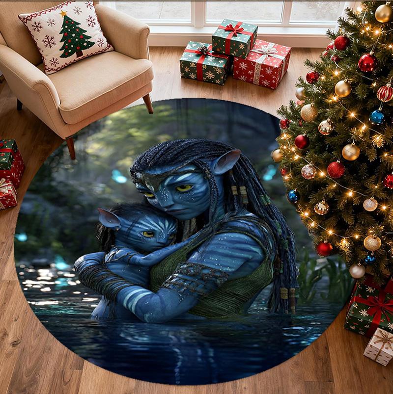 Avatar Pattern Round Rug, Indoor/Outdoor Mat, for Picnic, Gameroom, Bedroom, Office, Living Room, Home Decor Carpet, Birthday Gift