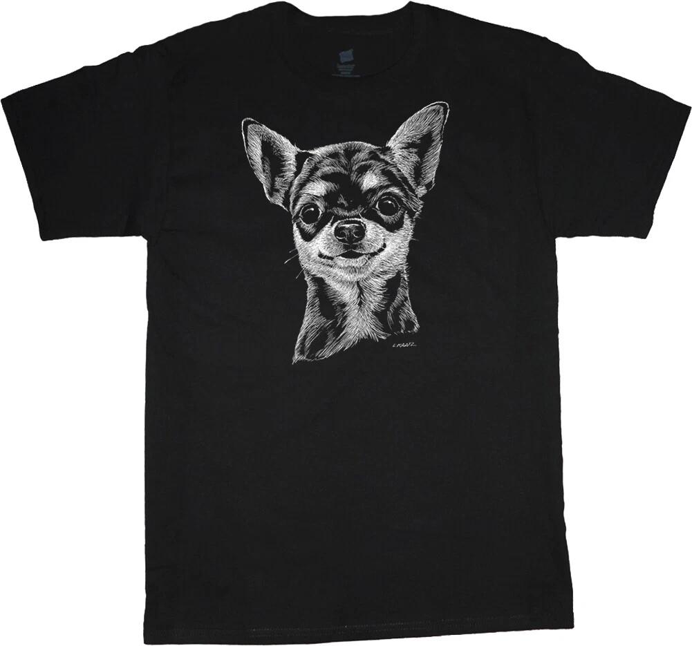 Chihuahua T-shirt Dog Breed Portrait Face Tee Men s Dog Person Gift XXL