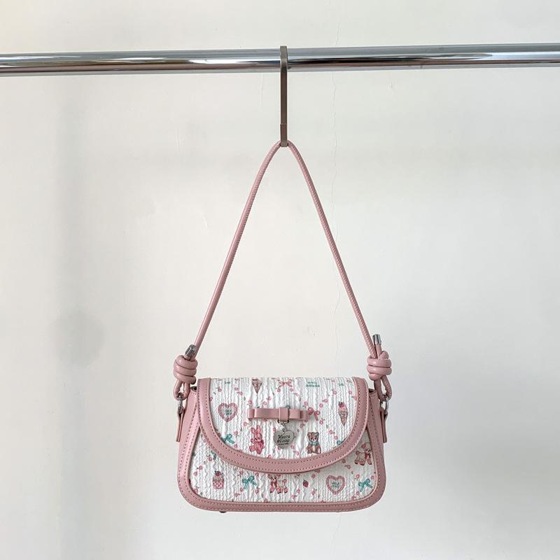 

Fashion sweet and cool ballet messenger bag women s 2025 summer new small fresh pink bow shoulder messenger bag розовый