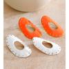 Eetit Stainless Steel Enamel Oval Hollow Stud Earrings Rust Proof Metal Fashion Jewelry Orange White Color