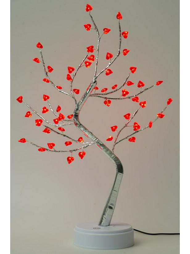 Bonsai LED Table Lamp with Pearl Gold Leaves & Silver Branches - Decorative Night Light & Christmas Tree Decor