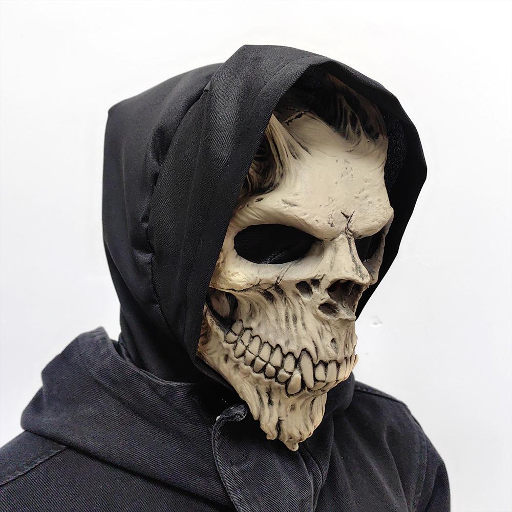 Skull Warrior Horror Latex Mask Halloween Death Demon Skull Prop Headgear