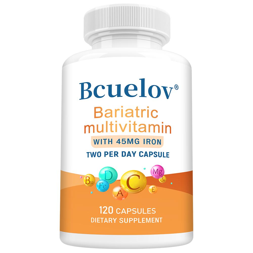 Bariatric Multivitamin with 45mg Iron, High Potency Daily Nutrient Supplement for Bariatric Support, Vitamin C, D3, B12 & Magnesium 120PCS