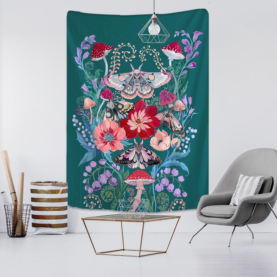 Nordic Psychedelic Butterfly Tapestry Wall Hanging Bohemian Hippie Witchcraft Tarot Science Fiction Room Home Decor