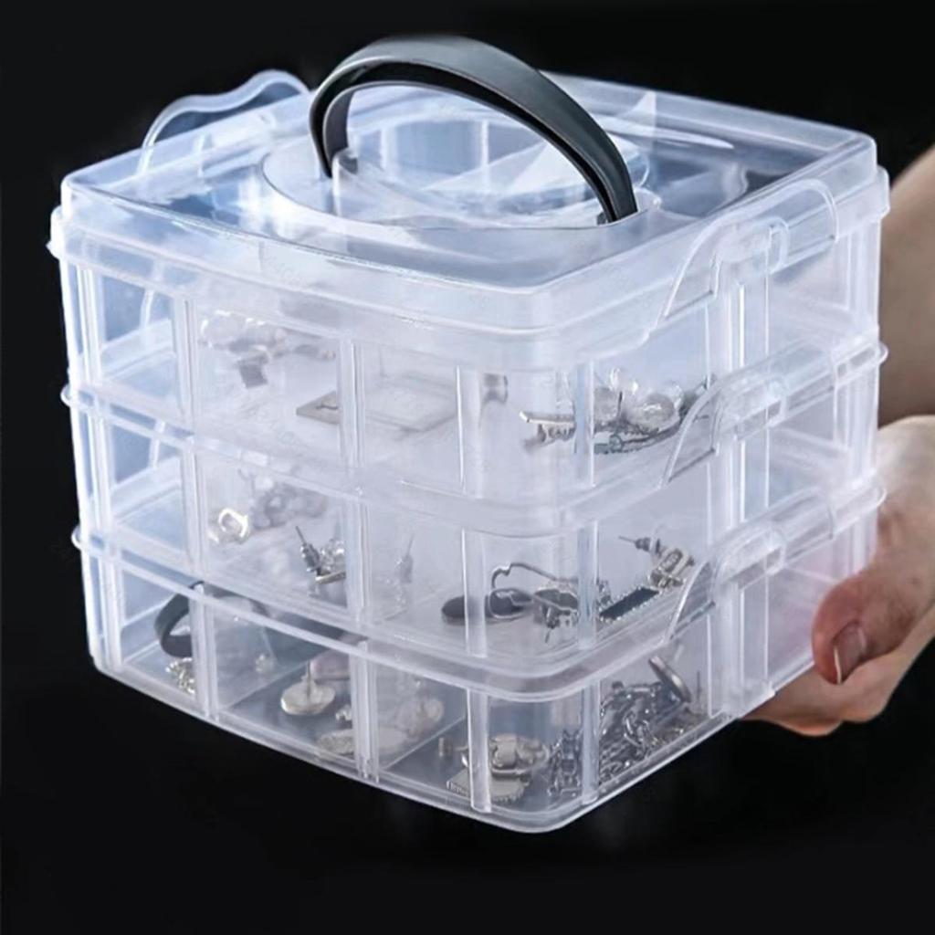 Portable Clear Beaded Jewelry Storage Box
