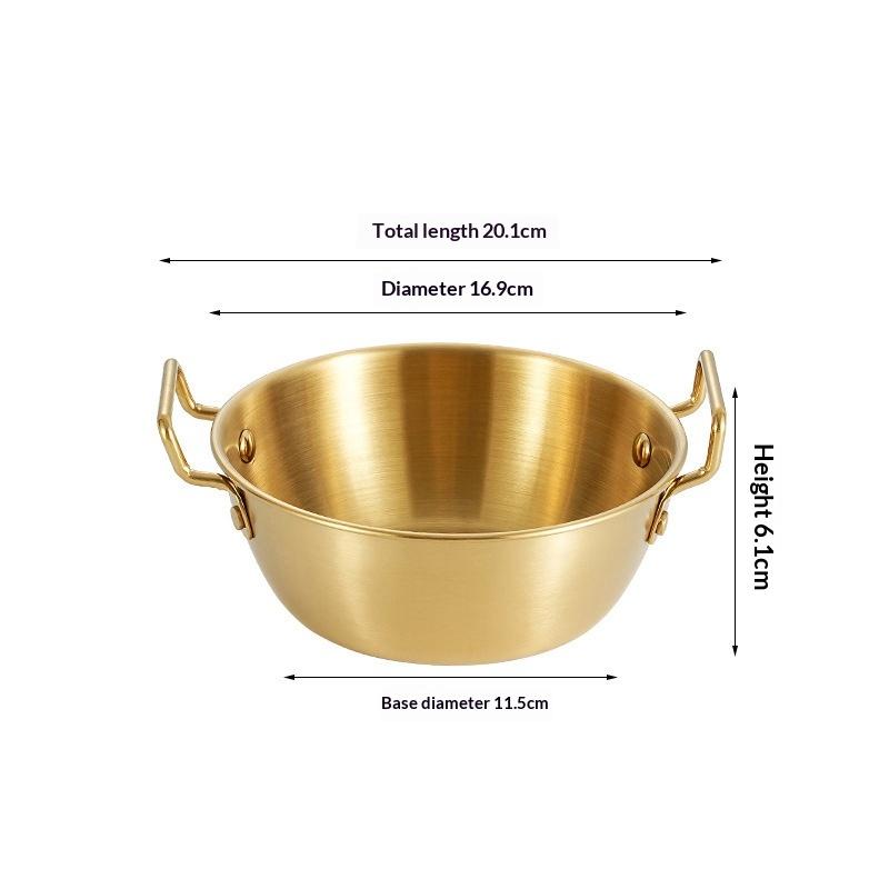 New 1pc 304 Stainless Steel Instant Noodle Bowl Korean Rice Wine Bowl With Handle Salad Snack And Fries Bowl