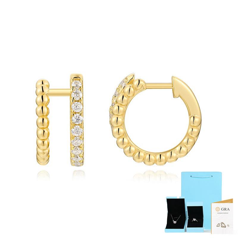 Индивидуальный дизайн стиль 925 серебряные серьги золото High-End Sense, темперамент Light Luxury Ins Wind Moissanite серьги