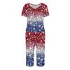 2 Piece Sets For Women Short Sleeve Top And Pants With Pockets Workout Soft  Print Sets