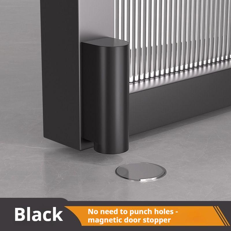 Magnetic Door Stopper Stainless Steel Heavy Duty Door Stop Black Nail-free Door Suction Door Holder Door Stop Hardware