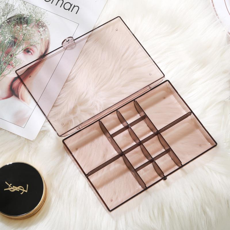 30 Grids Acrylic Jewelry Organizer for Cosmetic Storage Box Makeup Organizer Clear Case with Lid for Beads Rings Earrings