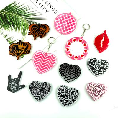 Various Symbols Keychain Silicone Mold with Hole Keyring Pendant Handmade Mold Valentine's Day Birthday Gift Jewelry