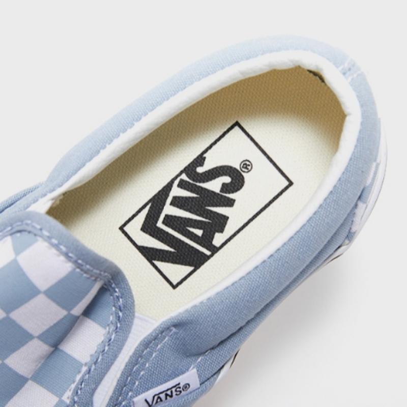 Vans Slip On    Color Tiers  Checkerboard Dusty Blue Vn000bvzdsb1