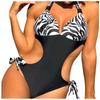 Swimsuit For Women 2025 Women'S Summer Fashion In Europe And The United States Color Tie Hanging Neck Bikini Women Swimwear 2025