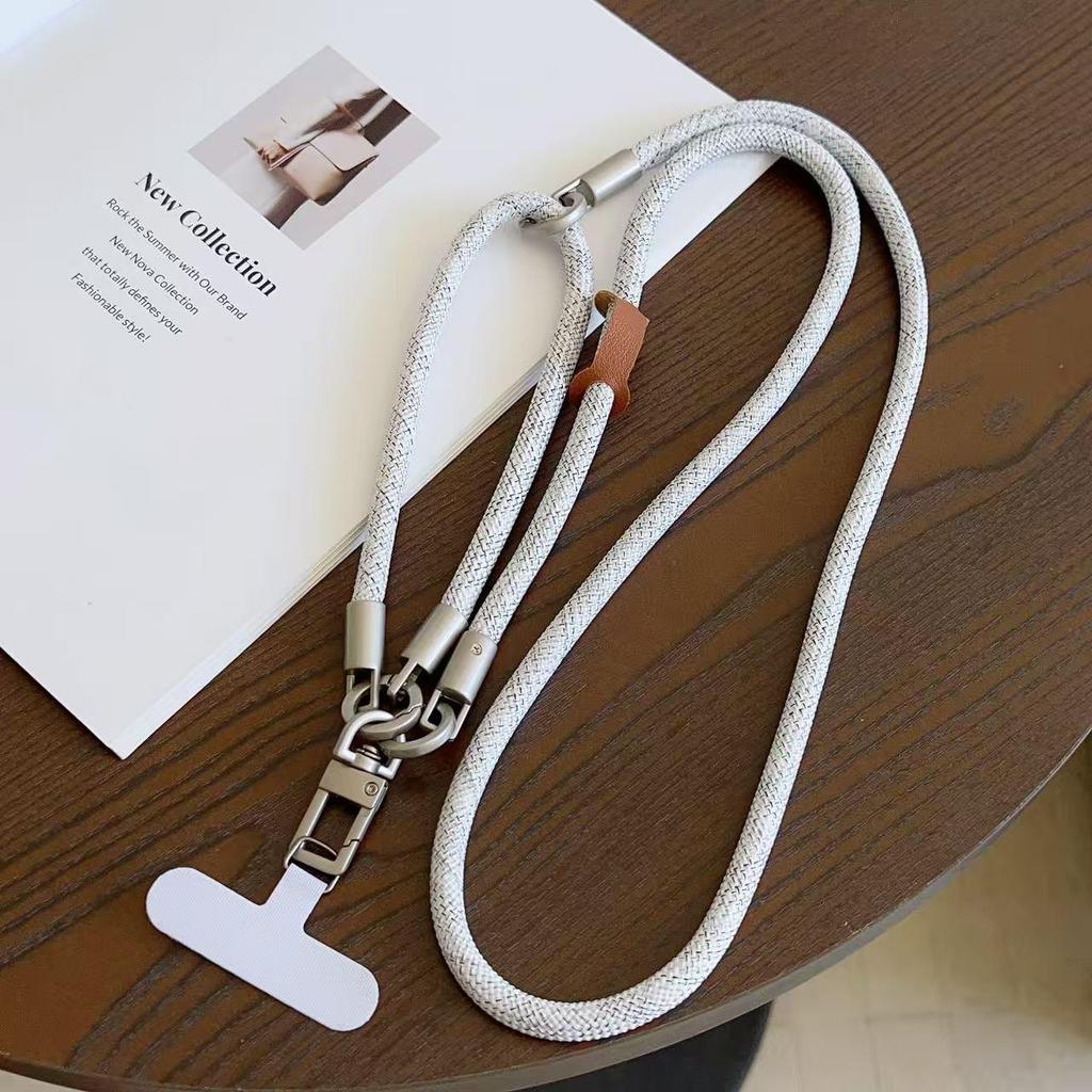 Dual-Function Anti-Lost Crossbody Phone Lanyard with Detachable Wrist Strap and Metal Buckle