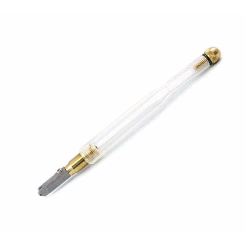 TOYO Oil Glass Cutter - 138 Cutting Angle - Narrow Head - Clear Plastic Handle - TC 1P
