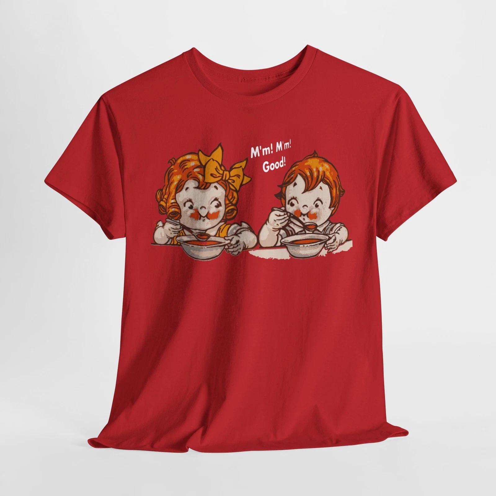Retro Style Campbell s Soup Cute Kids Eating T-Shirt | S-5XL | DTG Print XL