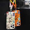 For iPhone 17 16 15 14 13 12 11 Pro Max Case with Lanyard Anti-fall Stamp Cover For iPhone 15 16 Plus XS X XR 16E 17 Air Funda