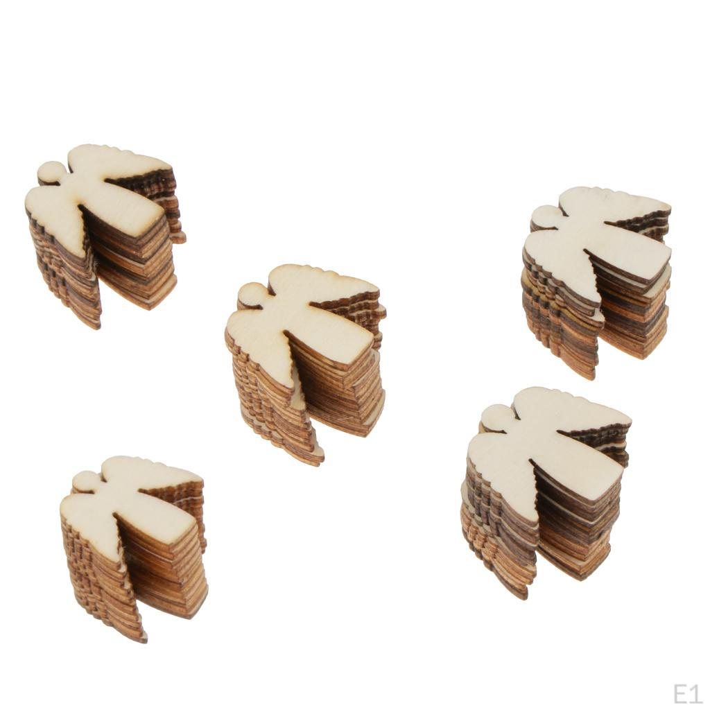 Pack of 150 Unfinished Blank Angel Wooden Chips Gift Tags Ornament 2.5 X