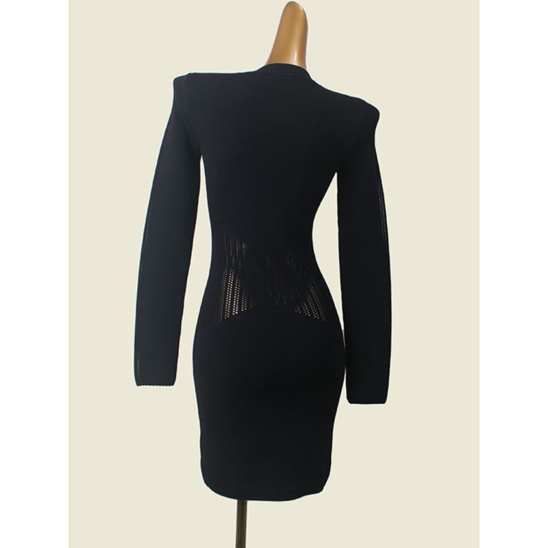 Italian Brand Accessible Luxury round Neck Cut Out Silm Bodycon Dress Foreign Trade Original Order Skirt