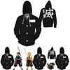 Demon Anime Slayer Kimetsu No Yaiba Zipper Hoodies Sweatshirts Long Coat Sleeve