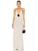 2024 European & American Style V-Neck Splicing Backless Chiffon Suspender Dress for Women