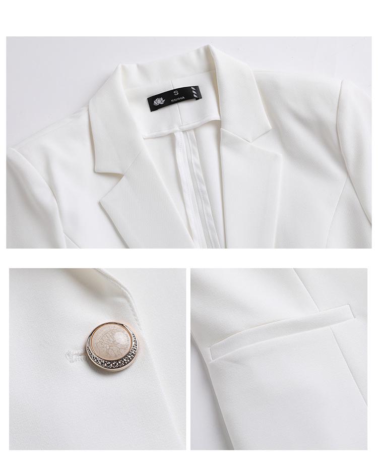 Set de fustă albă de toamnă pentru femei - Jachetă mică profesională și casual