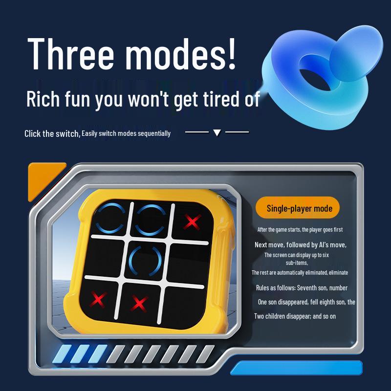 Consolă de joc electronic portabilă Super Tic-Tac-Toe: Rezolvator de puzzle distracție în familie