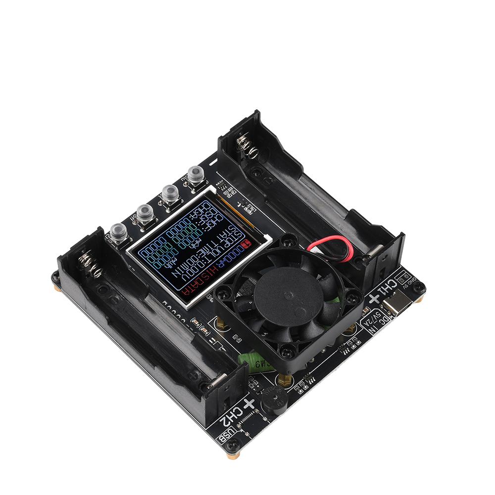 2 Channel 18650 Lithium Battery Tester LCD Display Electronic Load Battery Capacity Tester Automatic Charging Discharging Module