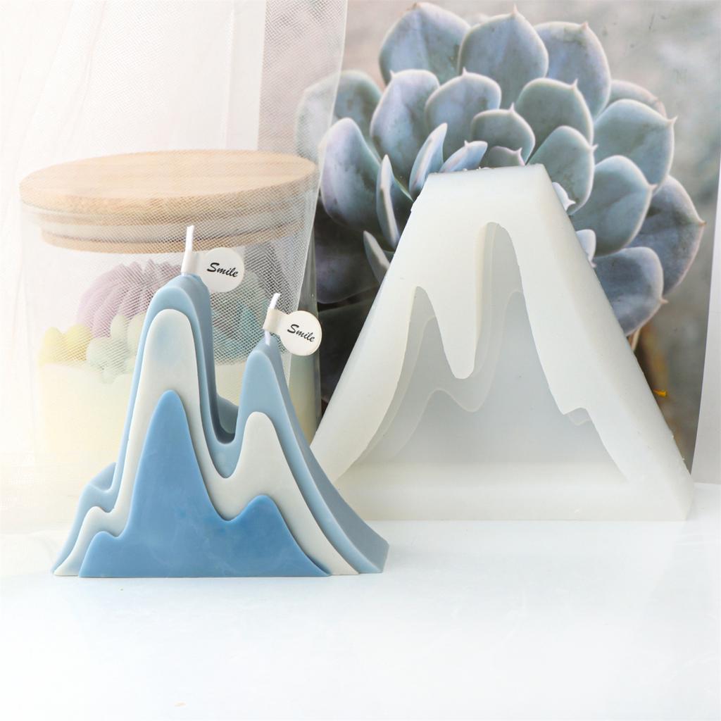 3D Mountain Peaks Silicone Candle Mold DIY Handmade Aromatherapys Plaster Resin Soap Making Supplies Home Decorations