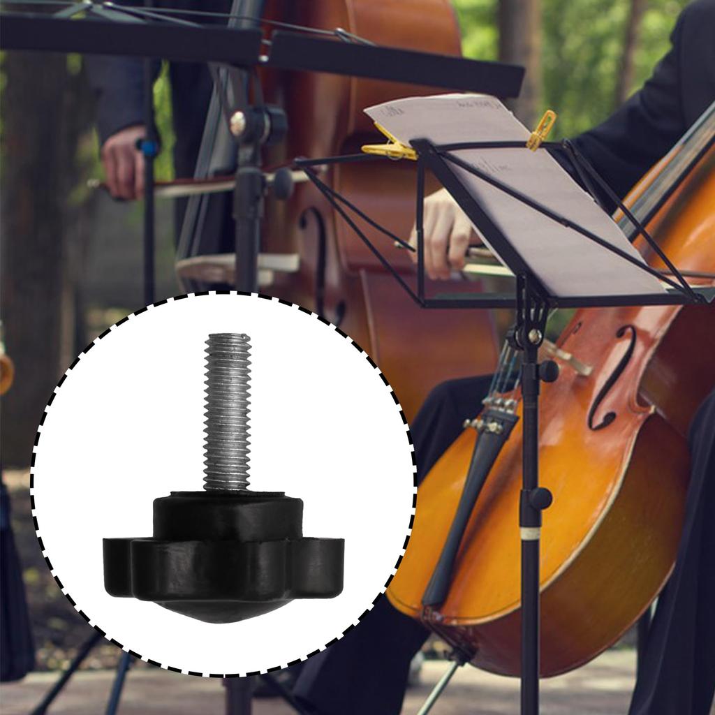 Yibuy 5pcs Clamp Screw Knobs, Star Shape, M5x16mm, Hardware for Music Stands, Black