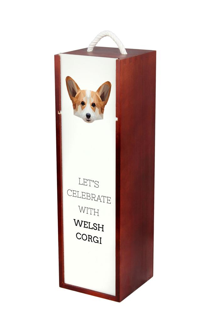 Pembroke Welsh Corgi - Geometryczne Pudełko Ze Zdjęciem I Napisem Na Wino Marki Art-Dog