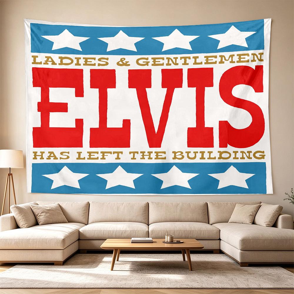 Elvis Neon Sign Versatile Wall Hanging Blanket, Home Backdrop for Wedding, Party and Video Shooting,Perfect Gift