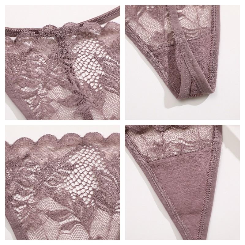 FINETOO Lace Panty Bikini Quick-drying Underwear For Women Sexy Briefs