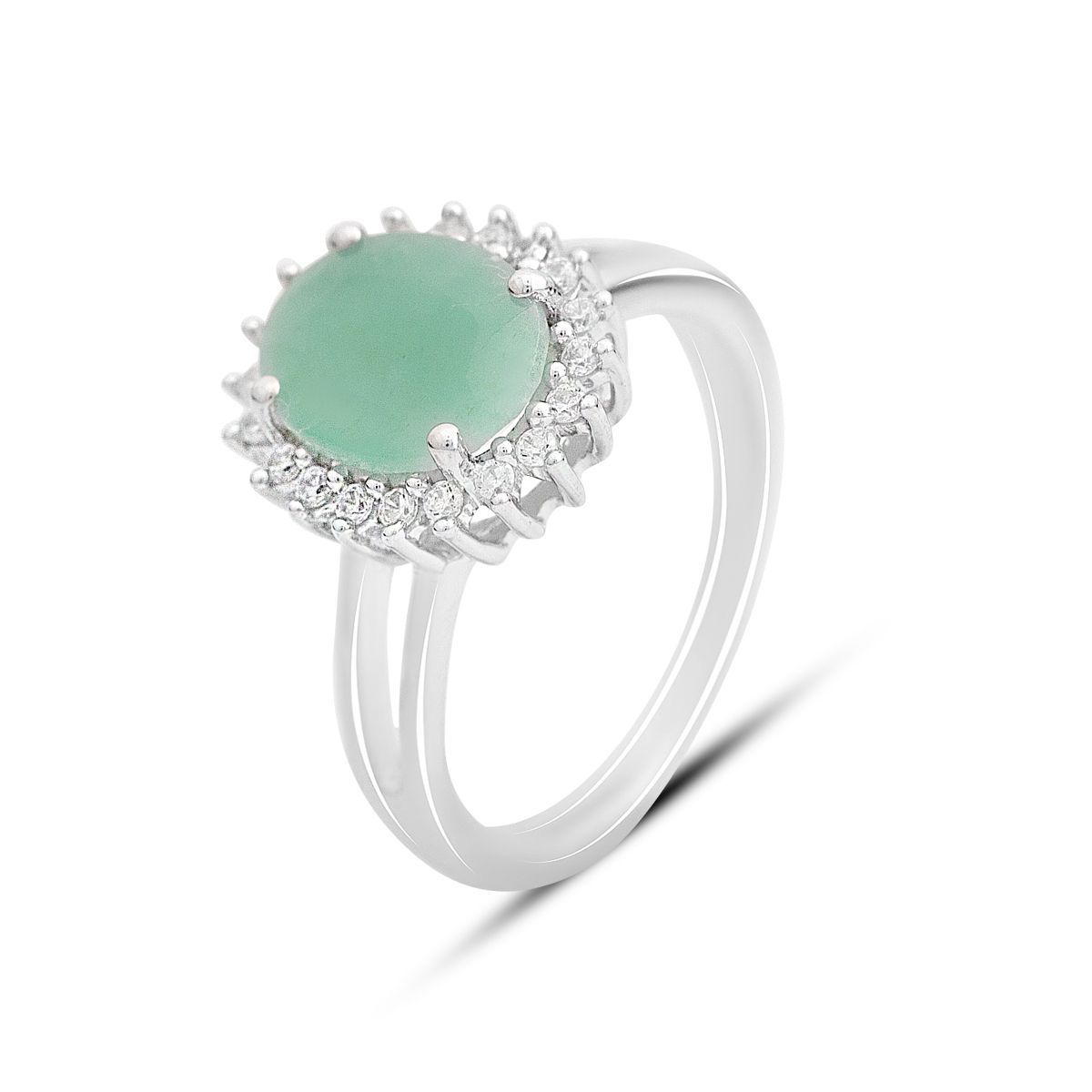 

Срібна каблучка з натуральним смарагдом 2.79ct, фіанітами, вага виробу 3,34 гр (2163398) 18 смарагдовий
