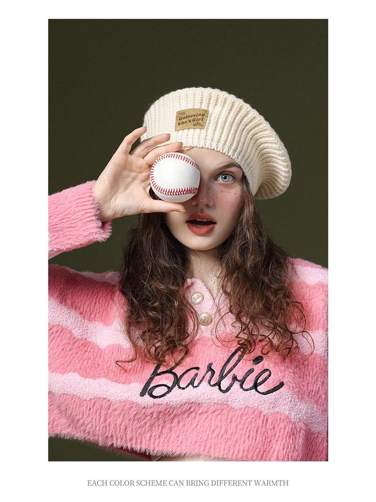 Damen Koreanischer Stil Vielseitige Strick-Baskenmütze - Winddicht, Ohrenschützend, Reine Baumwolle & Wolle