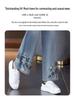 2025 New Chinese Style Embroidered High-Waist Wide-Leg Petite Jeans