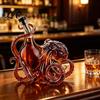 3D Octopus Bottle Octopus-Shaped Glass Decanter Artistic Borosilicate for Whiskey Wine Soda Liquid Display 350ml Decorative Bottle Unique Bar Decor