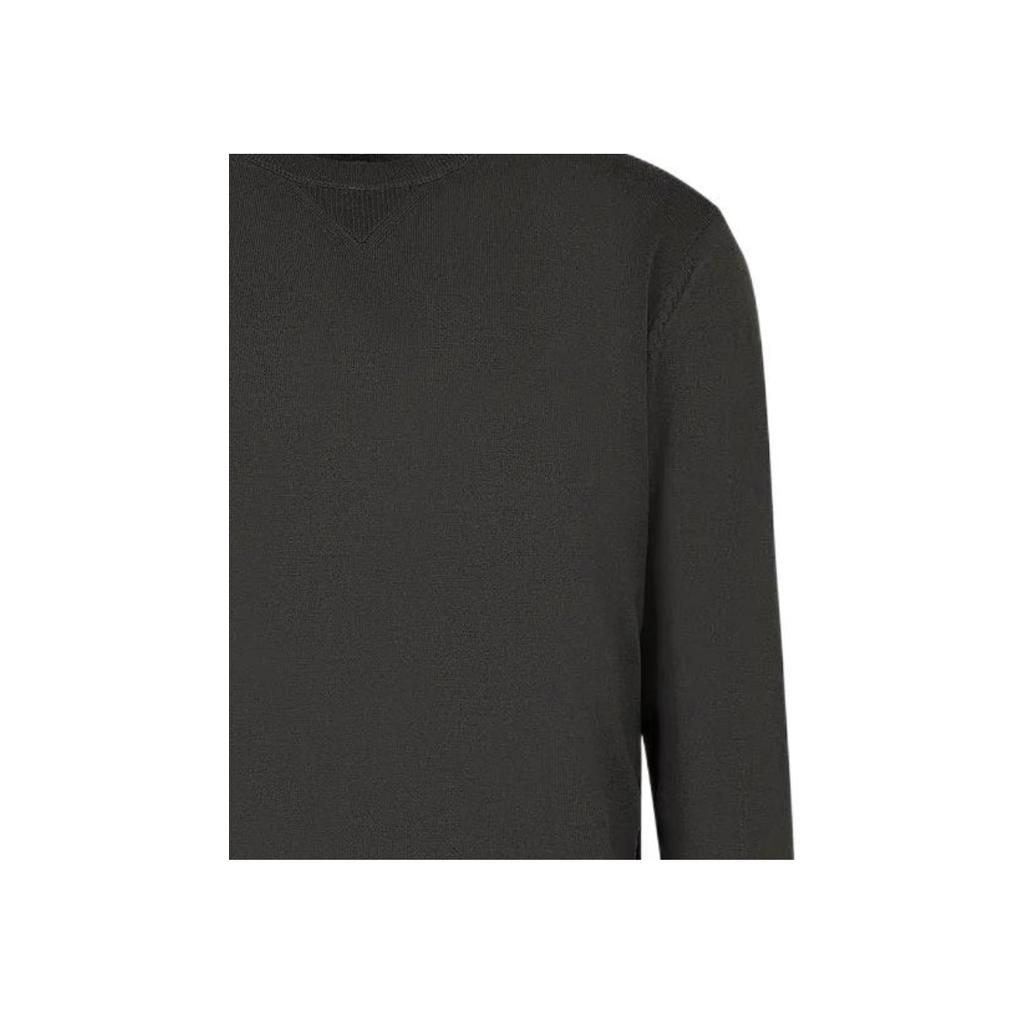 Emporio Armani FW22 Solid Color Side Logo Print Crew Neck Sweater Men Sweater Gray 6L1MXH1-MIVZ1-0558