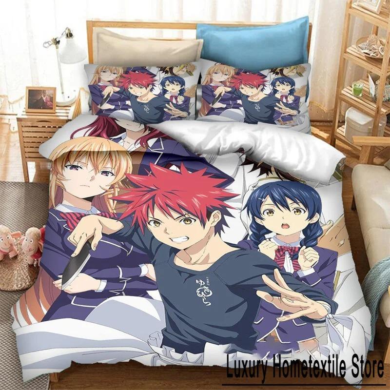 Anime Food Wars Shokugeki No Soma Bedding Set Boys Girls Twin Queen Size Duvet Cover Pillowcase Bed Kids Adult Customizable