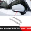 For Mazda CX-5 CX5 CX-8 CX8 2017- 2024 Chrome Car Door Rearview Mirror Cover Trim Side Wing Mirror Molding Strip Accessories